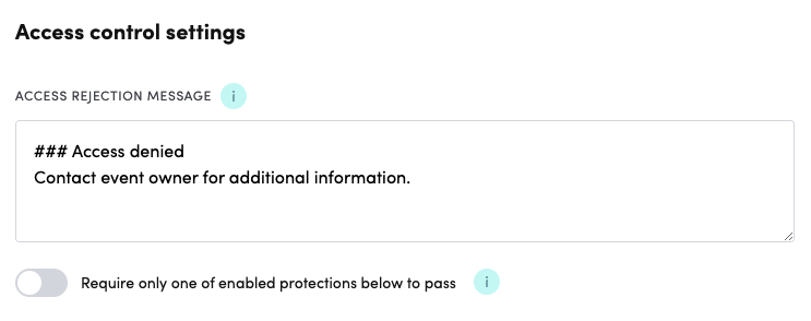Access control settings
